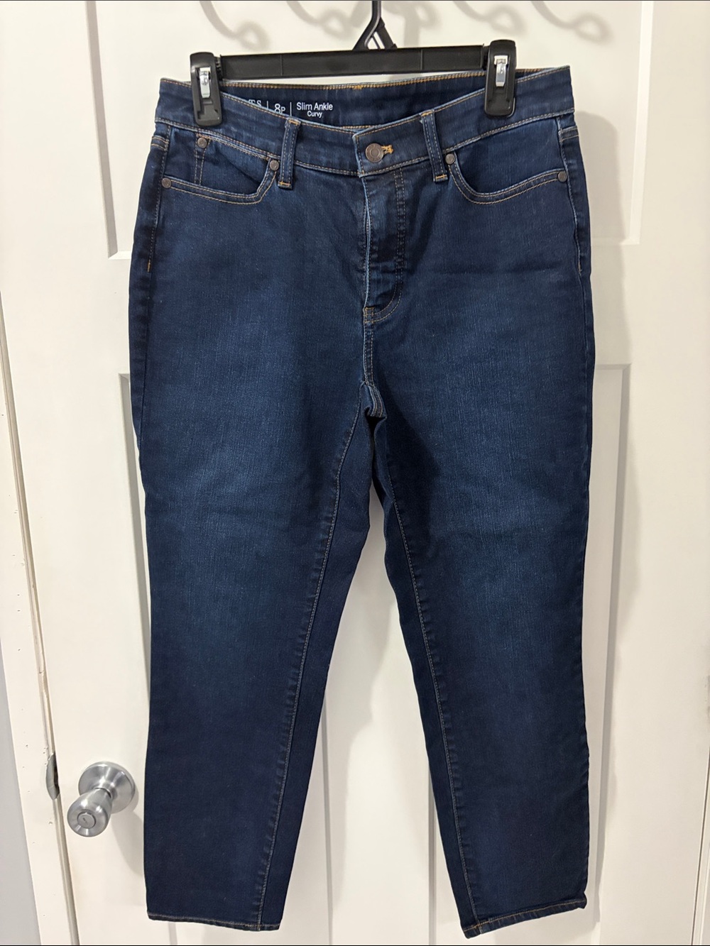Talbots Slim Ankle Jeans in Dark Blue Denim
